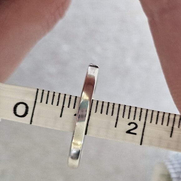 Sterling Silver Half Eternity Ring Sz 7 Gift For Her Anniversary Stackable 2 mm - Picture 8 of 8